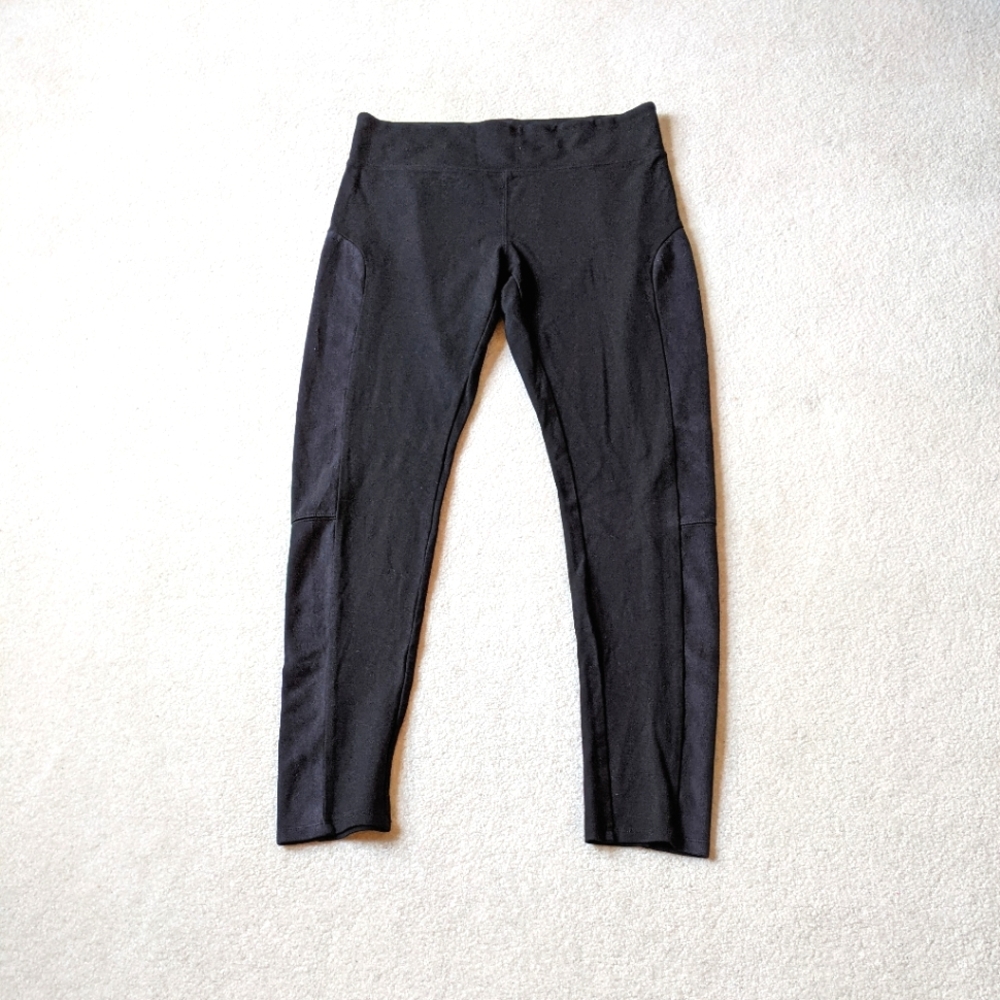 Philosophy black contrast side seam leggings  Size medium